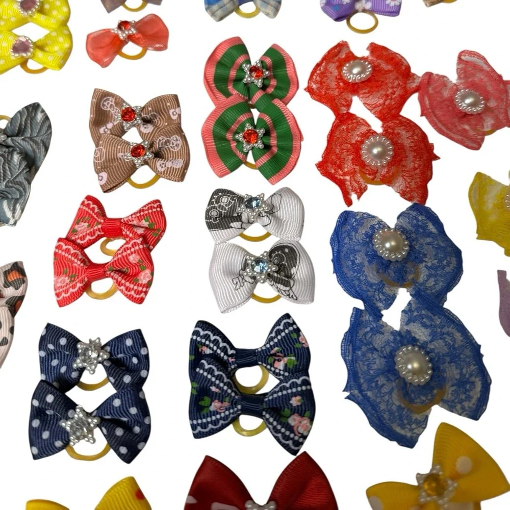 54 Small Fancy Dog Pet Child Baby Grooming Bows Color‎ Variety C14Q